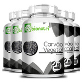 5x Carvao Vegetal Ativado Puro 60caps 500mg