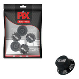 5x Knob P/ Guitarra Baixo Volume Redondo - Kn-137a Preto