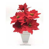 5x Buque Flor Natalina Natal Artificial 25 Flores Vermelho