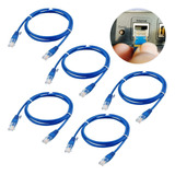 5x Cabo Rede Rj45 Patch Cord Cat5e Flexível 1m Curto Pequeno