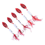 5x Colher De Metal Jig Iscas De Pesca Lantejoulas Paillette