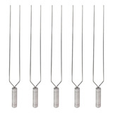 5x Espeto Duplo Inox 40cm Cabo Revestido Alumínio Churrasco