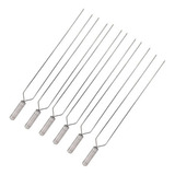 5x Espeto Duplo Inox 60cm Cabo Revestido Alumínio Churrasco