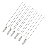 5x Espeto Duplo Inox 80cm Lâmina 6 2mm Espessura Não Enverga