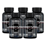 5x Thermo Flame Termogênico 60 Tab Black Skull Caveira Preta Sabor Sem Sabor