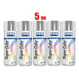 5x Tinta Spray Super Color Metálico Cromo 350ml Tek Bond