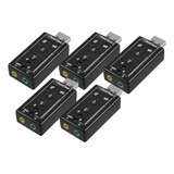 5×adaptador Placa Som Usb 7.1 Adaptador Áudio Notebook Pc
