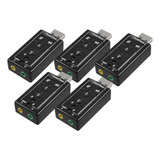 5×adaptador Placa Som Usb 7 1 Adaptador Áudio Notebook Pc