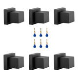 6 Acabamento Registro Quadrado 1/2-3/4+adaptador Docol Preto