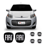 6 Adesivos Emblemas Fiat Preto Palio