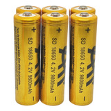 6 Baterias Recarregável 18650 9800mah 4.2v