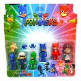 6 Bonecos Heróis De Pijama C/ Acessórios Presente Pj Masks