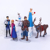 6 Bonecos Playset Frozen Miniaturas Boneca Elsa, Anna, Olaf