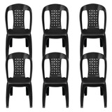 6 Cadeiras Bistro Plástica Resistente Para Mesa Jogos Jardim