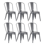 6 Cadeiras Iron Tolix Aço Metal