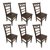 6 Cadeiras Para Sala De Jantar Valência De Madeira Maciça 