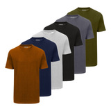 6 Camiseta Básica Masculina Camisa Lisa