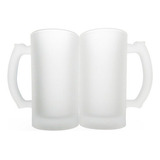 6 Caneca Vidro Chopp Jateada 475ml P/ Sublimação Importada