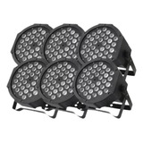 6 Canhão Refletor Led Par 64 Rgb 36 Leds Dmx Slim Strobo