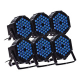 6 Canhão Refletor Led Par 64 Rgb Triled 36 Leds 3w Dmx