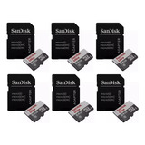 6 Cartão Memoria Micro Sd 64gb Sandisk Original Lacrado C/nf