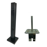 6 Coluna Torre Inox 40 Cm Preto Fosco Chumbador Integrado
