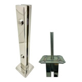 6 Coluna Torre Inox 50cm Guarda Corpo Chumbador Integrado