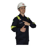 6 Conj. Roupas Eletricista - Fr Nr10 - Atpv 11 Cal/cm2 Azul