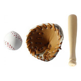 6 Conjunto De Beisebol Em Miniatura 1/12, Luva De Taco De