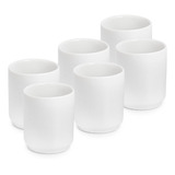 6 Copo De Porcelana 150 Ml Mini Vaso Porta Vela 7,5 X 7,5 Cm