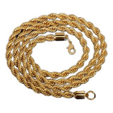 6 Corrente Cordão 8mm Aço Cirúrgico Banhado 70 Cm Ref 313