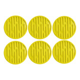 6 Descanso De Copo Emborrachado Bolachinha Cerveja Chopp Cor Amarelo Riscados