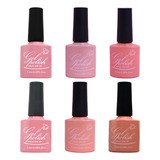 6 Esmalte Cor Nude Rosado Sakura Esmaltes Em Gel Polish Gel