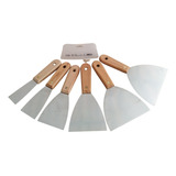 6 Espátulas De Aço Inox, De 1,5 A 15 Cm + Celuloide Tigre