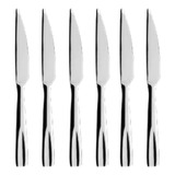6 Facas De Carne 24cm Churrasco Fortaleza Oxford C/ Serra Cor Aço Inoxidável