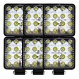6 Farol Milha 16 Led 48w 12v/24v Quadrado Off Road Universal