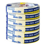 6 Fita Crepe 18mmx50mt Eurocel Super Reforçada
