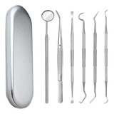 6 Instrumentos Dentista Exame Clínico Odontológico Com Case