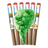 6 Lança Fumaça Colorida Cor Verde