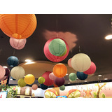 6 Lanterna Balão Japonês Chinesa Festa 40cm Anime Decoração
