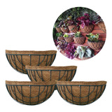 6 Meio Vaso De Parede Xaxim De Fibra De Coco 30cm Meia Lua