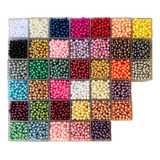 6 Pacotes De 500un Perolas Abs Inteira Furo Cor 6mm Abs