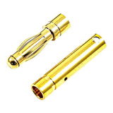 6 Pares Conector Bullet Gold 4mm Para Motores Esc Bateria
