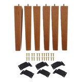 6 Pés Palito Trapezio 40 Cm + 6 Chapa Metalicas + Parafusos