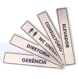 6 Placas Indicação Porta Aluminio 5x25 Personalizada Parede