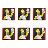 6 Porta Copo Quadrado Homer Simpson