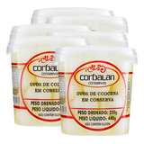 6 Pote Ovo De Codorna Branco Em Conserva 250g Cada