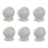 6 Puxadores Bolinha Pp Branco Cômoda Armário Guarda Roupa