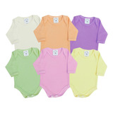6 Roupa Infantil Prematuro Suedine Body Manga Longa Menina