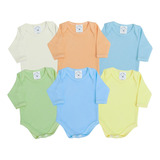 6 Roupa Infantil Prematuro Suedine Body Manga Longa Menino